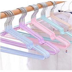 10pcs/lot Stainless Steel Clothes Hanger Non-Slip Space Saving Clothes Hangers with Hook Closet Organizer Drying Racks Random Color