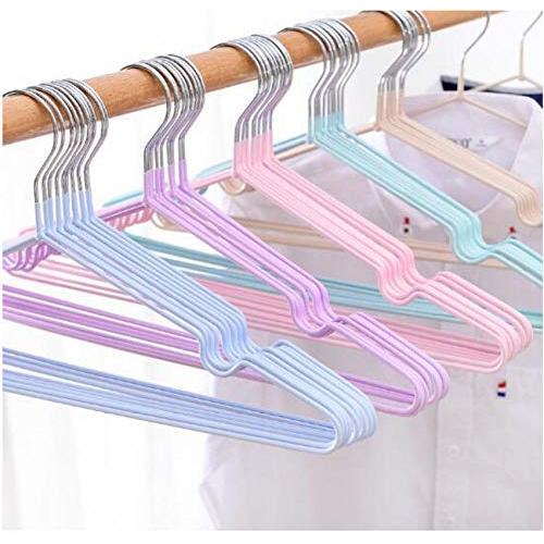 10pcs/lot Stainless Steel Clothes Hanger Non-Slip Space Saving Clothes Hangers with Hook Closet Organizer Drying Racks Random Color