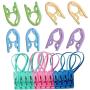 Maydahui 8PCS Folding Clothes Hangers Portable Drying Rack + 12PCS Clip Windproof for Sock Bra Travel (Pack of 20)