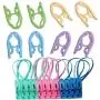 Maydahui 8PCS Folding Clothes Hangers Portable Drying Rack + 12PCS Clip Windproof for Sock Bra Travel (Pack of 20)