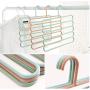 Pants Hangers Holders Multifunction Trousers Hanger Storage Rack Clothes Hanger Tie Scarfs Belt Towel Non-Slip Magic Hanger 5PC Random Color