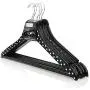 HANGERWORLD 20 Black Polka Dot 17.7inch Wooden Notched Coat Clothes Garment Pants Bar Hangers HANGERWORLD 20 Black Polka Dot 17.7inch Wooden Notched Coat Clothes Garment Pants Bar Hangers