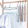Dsxnklnd 5Pcs 360 Rotation Multifunction Space Saving 9-Hole Magic Clothes Hanger Closet Hanger with Hook