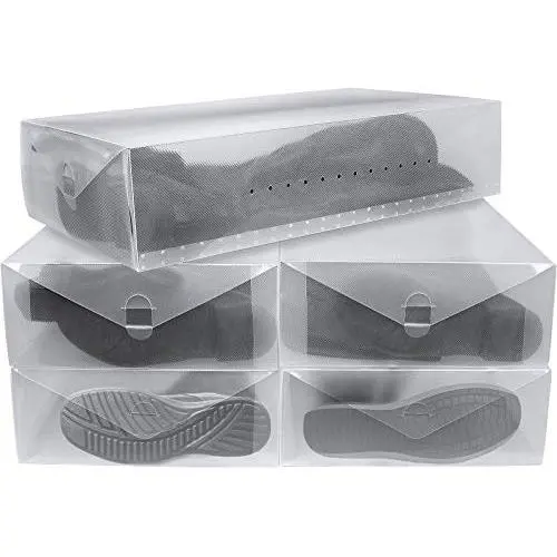 Greenco Clear Foldable Boot Storage Boxes-5 Pack Greenco Clear Foldable Boot Storage Boxes-5 Pack