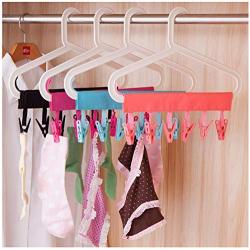DNJKSA Multifunctional Portable Socks Dry Cloth Travel Portable Folding Cloth Hanger Cloth Clips(5 Pieces/Lot)(Random Color)
