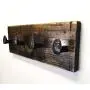 Rustic Distressed Coat and Hat Rack | 17 Inch Solid Wood Wall Mounted Rack with 4 Reclaimed Railroad Spike Hook Hangers Rustic Distressed Coat and Hat Rack | 17 Inch Solid Wood Wall Mounted Rack with 4 Reclaimed Railroad Spike Hook Hangers