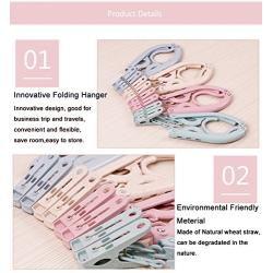 Hanger Pack of 4/8 with Clothespins Towel Clip Socks Clip Plastic Foldable Travel Home Camping Non-Slip Clothes Shirts Sweaters Dress Hanger Hook Drying Rack from Blowing Away Clothes Lines Pack?¨8