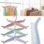 YOYOHOT 1 Pc Multifunctional Cloth Socks Hanger Drying Rack Foldable Bathroom Clothespin Clip with 52 Hanger Clips