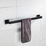 Aothpher 4 Piece Sets Wall Mounted Bathroom Accessories SUS 304 Stainless Steel Including Towel Bar Coat Robe Hook Toilet Paper Roll Holder Towel Ring Holder Contemporary Square Style, Matte Black