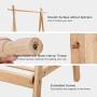 LANGRIA Foldable Bamboo Clothes Laundry Rack with 4 Side Hooks Lower Shoe Shelf for Extra Storage Space A-Frame Design Garment Stand, Bamboo Natural Color LANGRIA Foldable Bamboo Clothes Laundry Rack with 4 Side Hooks Lower Shoe Shelf for Extra Storage Space A-Frame Design Garment Stand, Bamboo Natural Color