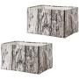 Foldable Fabric Storage Bin - Loving You Rectangular Medium 15.7x 11.8x 8.3, 2 Pieces, Cloest Storage Basket with Rope Cotton Handle, Natural Wood Grain for Home, Nursery, Office, Heavy-Duty