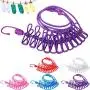 MSlongzc Organizer Boxes Storage Containers Storage Hanger Windproof Outdoor Clothesline Hanger Travel Laundry Drying Rope with 12 Clips - Red
