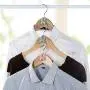 Seaskyer 15Pcs Creative Mini Flocking Clothes Hanger Home Easy Hook Closet Organizer (Green)