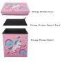 AOTUO Cartoon Collapsible Storage Organizer Ottoman for Kids Bedroom Stool Seat Children Toy Storage Box