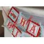 Firetruck Fireman Birthday Door Sign Hanger - Red/Light Blue Stripe - Party Pack Specials - Matching Items Available - Favor Tags, Banners, Cupcake Toppers etc.