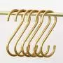 6 Pieces, Brass S Shaped Hooks, Gold Coat Clothes Towel Hangers, Kitchen Pots Pans Coffee Cups Rack Hooks 6 Pieces, Brass S Shaped Hooks, Gold Coat Clothes Towel Hangers, Kitchen Pots Pans Coffee Cups Rack Hooks