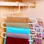 Zebrago Pants Hanger， Multilayer Pants Hangers Trouser Hangers S Shaped Non Slip Stainless Steel Metal Hangers Space Saving Closet Storage for Tie Scarf Shock Jeans Towel Clothes（4Pack ）