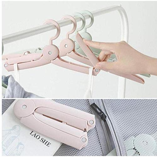 10PC Random Color Mini Travel Folding Hangers Drying Racks Home Storage Telescopic Travel Clothes Hanger Decoration