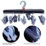 Fdit1 Stylish Pp Laundry Drying Rack Clothes Hanger with 29 Clips for Drying Socks Drying Towels (2#)