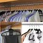 LUOOV Velvet Hangers, Non Slip Plastic Clothes Hangers, Durable Space Saving with 360 Degree Velvet Clothes Hangers, Clothes Hangers for Coat Skirt Dress 50 Pack - Black (50 pcs, Black)