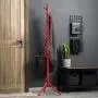 Angels home Coat Stand Clothes Rack Hat Coat Rack Floor Hanger Hall for Hanging All Kinds of Clothes, Coats, Jackets, Scarves, Hats (Color : Red)