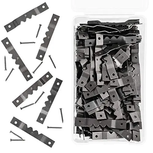 Juvale 200-Count 1.5 Inch Metal Sawtooth Picture Frame Hangers with 400 Screws Juvale 200-Count 1.5 Inch Metal Sawtooth Picture Frame Hangers with 400 Screws