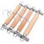 10pcs Durable Skirt Practical Anti Slip Laundry Clothes Hanger Pants Home Anti-Rust Natural Slack with Clips Wooden Adjustable