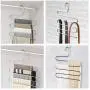 GQQG S-Type Pants Hangers Space Saving Multi Layer Trousers Skirt Hangers Slack Hanger, Magic Hanger Stainless Steel Heavy Duty Closet Clothes Hangers for Hanging Trousers Jeans Scarf Tie Clothes