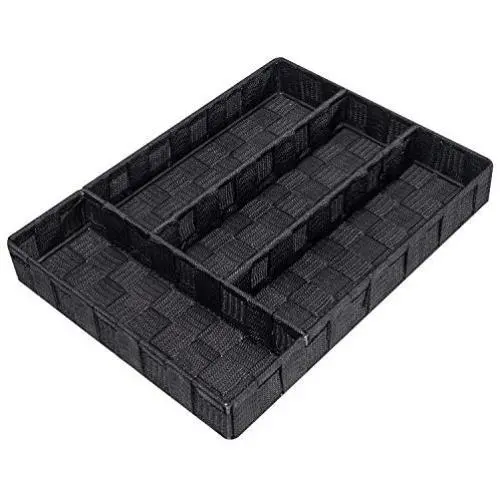Posprica Woven Storage Boxes Cube Basket Bin Container Tote Organizer Divider for Drawer,Closet,Shelf, Dresser (Black-Single Set) Posprica Woven Storage Boxes Cube Basket Bin Container Tote Organizer Divider for Drawer,Closet,Shelf, Dresser (Black-Single Set)