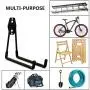 Seway Utility Garage Hooks, U Hook for Garage Storage Hanging Heavy Duty Iron Hook Tools Holder, Wall Mount Garage Hanger with Anti-Slip Coating Black Bicycle Hanger Rack