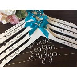 Wedding Dress Hangers - Personalize Bridal Hanger, Wedding Gown Hanger, Name hanger, One Line basic Hanger, 30+ Ribbon Color to Choose from.