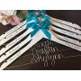 Wedding Dress Hangers - Personalize Bridal Hanger, Wedding Gown Hanger, Name hanger, One Line basic Hanger, 30+ Ribbon Color to Choose from.