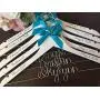Wedding Dress Hangers - Personalize Bridal Hanger, Wedding Gown Hanger, Name hanger, One Line basic Hanger, 30+ Ribbon Color to Choose from.