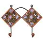 Indianshelf Handmade 1 Artistic Vintage Brown Ceramic Floral Key Hooks Holders/Wall Hooks for Towels Indianshelf Handmade 1 Artistic Vintage Brown Ceramic Floral Key Hooks Holders/Wall Hooks for Towels
