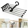 5PC Random Color Newest Arrival 5 in 1 Pant Rack Shelves Stainless Steel Clothes Hangers Multi-Functional Wardrobe Magic Hanger Decoration