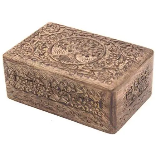 KayJayStyles Hand Carved Tree of Life Wooden Storage Boxes (Medium, Tree of Life) KayJayStyles Hand Carved Tree of Life Wooden Storage Boxes (Medium, Tree of Life)