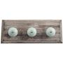 Indianshelf Handmade 1 Artistic Vintage Green Wooden Strip Wall Hooks Holders/Wall Rail Hooks