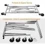 HOKEEPER 250 Lbs Load Capacity Commercial Grade Clothing Garment Racks Heavy Duty Sing Rail Adjustable Collapsible Rolling Clothes Rack on Wheels, Chrome Finish