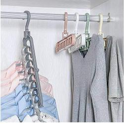 10pcs Random Color Creative 3D Space Saving Hanger Magic Clothes Hanger 9Hole Towel Hook Closet Organizer Storage Rack