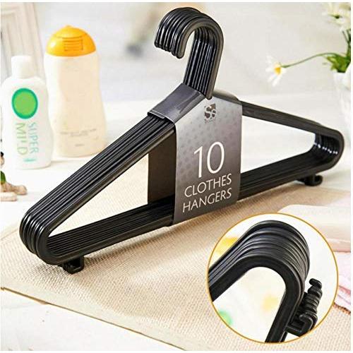 10PCS Practical Wet Or Dry Black Multifunctional Plastic Clothes Hangers Outdoor Clothes Drying Rack Hangers