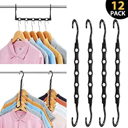 AMKUFO 12 Pack Magic Hangers Space Saving Hangers Closet Space Saver Hanger Organizer Multi Hangers Sturdy Plastic for Heavy Clothes AMKUFO 12 Pack Magic Hangers Space Saving Hangers Closet Space Saver Hanger Organizer Multi Hangers Sturdy Plastic for Heavy Clothes