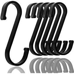 DINGEE S Hooks, 18 Pack Aluminum S Shaped Hooks, Black Heavy Duty Matte Finish S Hooks for Hanging Plants, Clothes, Pots and Pans, Coffee Cups,Towels in Kitchen, Bedroom, Bathroom