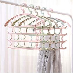 HJYPYJ Magic Clothes Hanger, Detachable Pants Hangers, Home No Trace Non-Slip Space Saving Hanger Organiser/Blue / 12 Pcs