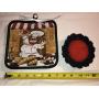 Free ship to USA - 5 piece set - Chef - 1 CROCHET Plastic Scrubber, Towel holder, KITCHEN hand full TOWEL light weight terry cloth, hot pad & towel hanger- BLACK 100% cotton yarn