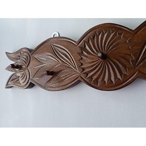 Brown wooden handcarved key hanger key rack, jewelry hanger, new home gift, key wall organizer ,wall key holder , rustic wood wall hook Brown wooden handcarved key hanger key rack, jewelry hanger, new home gift, key wall organizer ,wall key holder , rustic wood wall hook