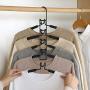 Cabilock Clothes Hanger Space Saving Clothes Hanger Wardrobe Clothes Rack Heavy Duty Folding Clothes Hanging Rack for Suit Coat Skirt T-Shirt (Black)