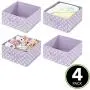 mDesign Soft Fabric Closet Storage Organizer Bin Boxes - Front Handle, for Cube Furniture Shelving Units Bedroom, Nursery, Toy Room - Polka Dot Print - 4 Pack - Light Purple/White mDesign Soft Fabric Closet Storage Organizer Bin Boxes - Front Handle, for Cube Furniture Shelving Units Bedroom, Nursery, Toy Room - Polka Dot Print - 4 Pack - Light Purple/White