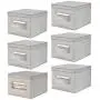 mDesign Soft Fabric Stackable Closet Storage Organizer Holder Boxes with Clear Window, Attached Hinged Lid - Bedroom, Hallway, Entryway, Closet, Bathroom - Chevron Print, Large, 6 Pack - Taupe/Natural mDesign Soft Fabric Stackable Closet Storage Organizer Holder Boxes with Clear Window, Attached Hinged Lid - Bedroom, Hallway, Entryway, Closet, Bathroom - Chevron Print, Large, 6 Pack - Taupe/Natural
