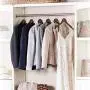 High-Grade Wooden Suit Hangers Skirt Hangers with Clips (10 Pack) Smooth Solid Wood Pants Hangers with Durable Adjustable Metal Clips, 360° Swivel Hook, Shoulder Notches for Dress Coat, Jacket, Blouse