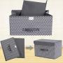 HOKEMP Large Storage Bins with Lids [2-Pack] - Linen Fabric Foldable Storage Boxes Baskets for Home, Office, Nursery, Closet